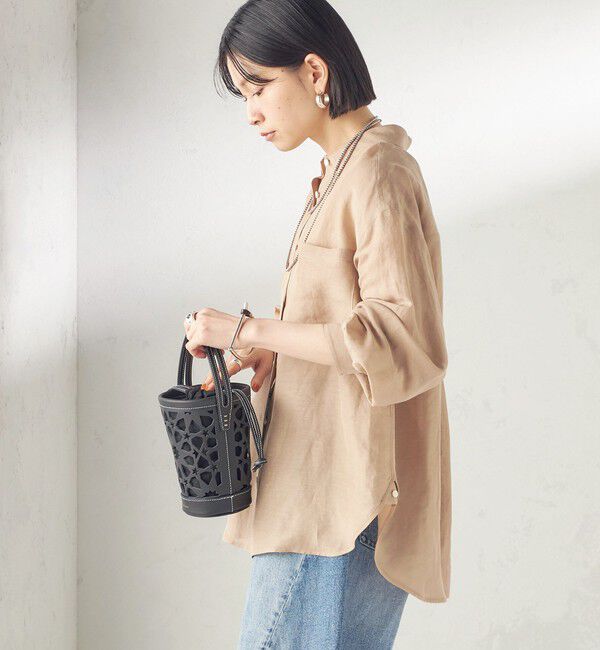 SHIPS for women「《一部追加予約》〈手洗い可能〉IMPERIAL LINEN 混 オーバー サイズ シャツ」|シャツ・ブラウス|