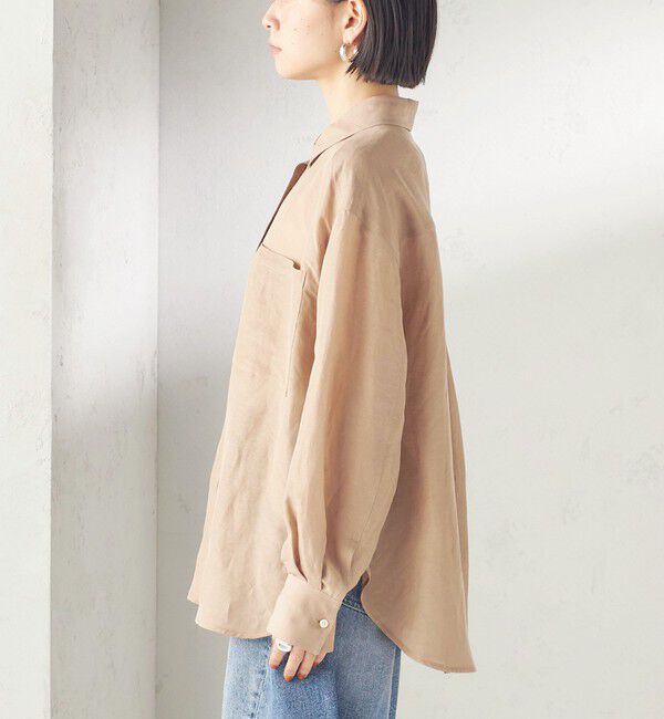 SHIPS for women「《一部追加予約》〈手洗い可能〉IMPERIAL LINEN 混 オーバー サイズ シャツ」|シャツ・ブラウス|