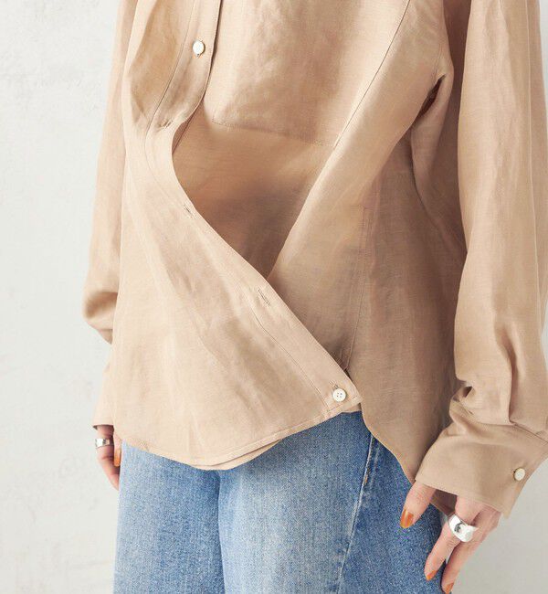 SHIPS for women「《一部追加予約》〈手洗い可能〉IMPERIAL LINEN 混 オーバー サイズ シャツ」|シャツ・ブラウス|