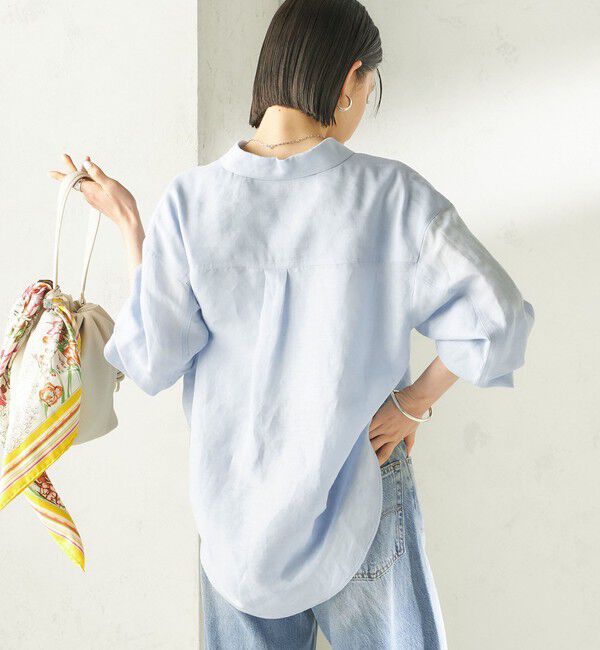 SHIPS for women「《一部追加予約》〈手洗い可能〉IMPERIAL LINEN 混 オーバー サイズ シャツ」|シャツ・ブラウス|