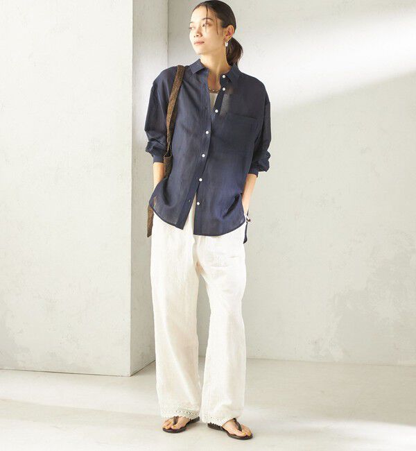 SHIPS for women「《一部追加予約》〈手洗い可能〉IMPERIAL LINEN 混 オーバー サイズ シャツ」|シャツ・ブラウス|