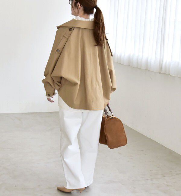 quaranciel「《一部追加予約》quaranciel: ドルマンスリーブ ショート トレンチ コート」|トレンチコート|