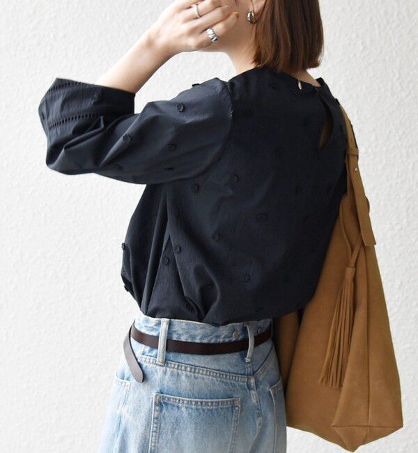 SHIPS any「SHIPS any:〈洗濯機可能〉フラワー モチーフ ハシゴレース クルーネック ブラウス」|シャツ・ブラウス|