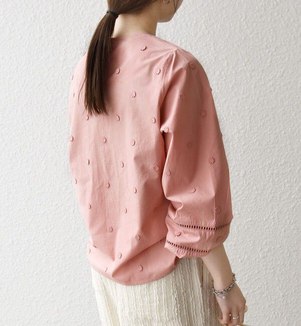 SHIPS any「SHIPS any:〈洗濯機可能〉フラワー モチーフ ハシゴレース クルーネック ブラウス」|シャツ・ブラウス|