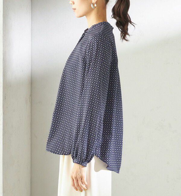 SHIPS for women「〈手洗い可能〉プリント タイ 長袖 ブラウス」|シャツ・ブラウス|