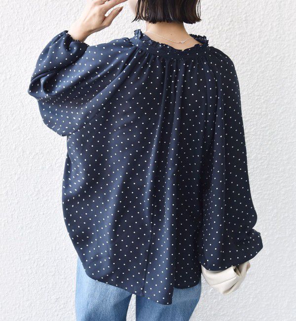 SHIPS for women「〈手洗い可能〉ドット リボン デザイン 長袖 ブラウス」|シャツ・ブラウス|