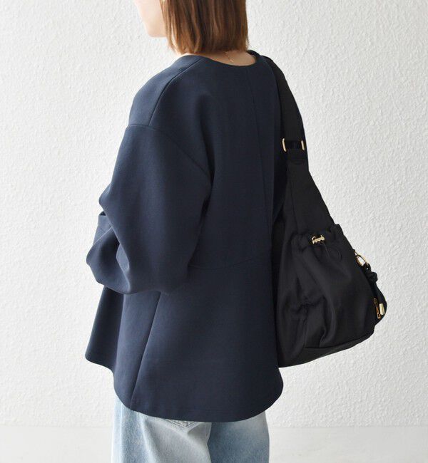 SHIPS any「SHIPS any:〈手洗い可能〉ダンボール ペプラム Vネック ジャケット」|ノーカラージャケット|