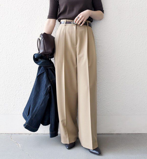 SHIPS any「《一部追加予約》SHIPS any:〈手洗い可能〉2タック ワイド パンツ」|スラックス|