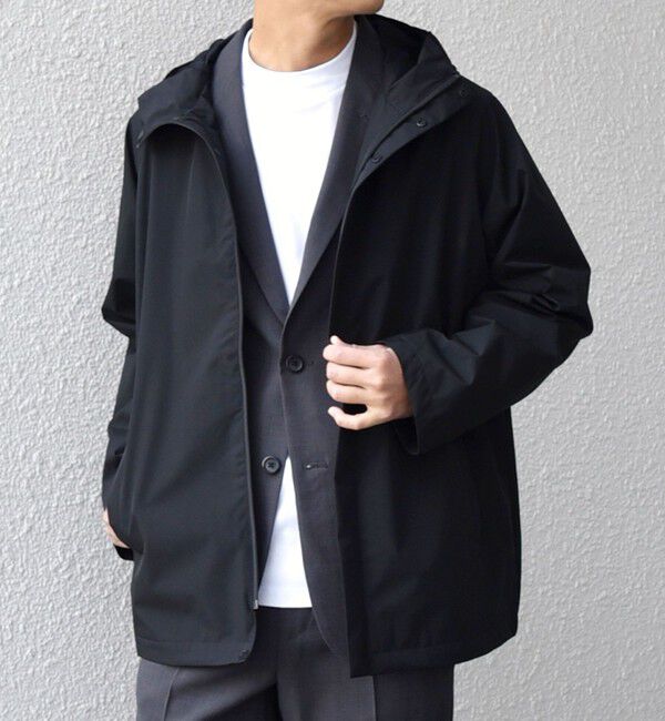 SHIPS any「【WEB限定】SHIPS any:〈撥水/防風/洗濯機可能〉オールウェザー ミドル フード コート◇」|その他|ブラック