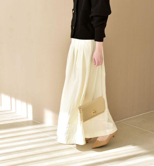 quaranciel「quaranciel:〈洗濯機可能〉ナイロン ステッチ タック フレア スカート」|スカート|