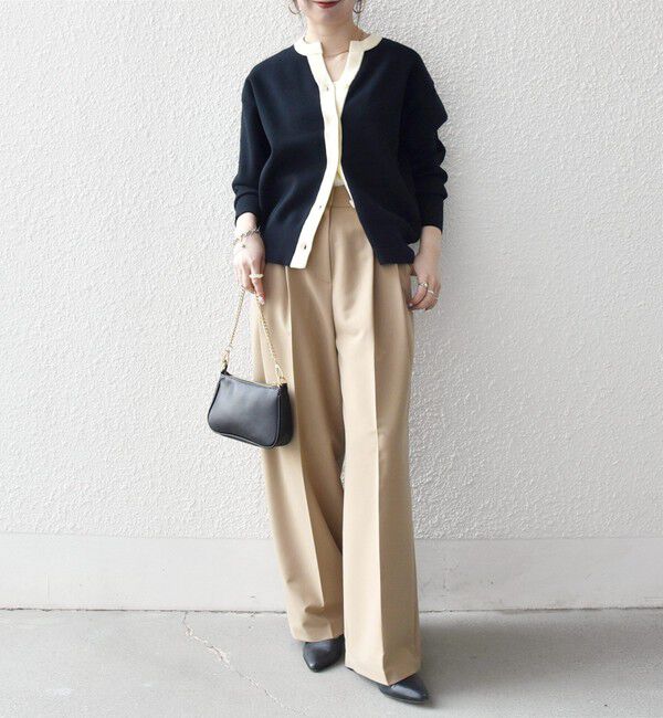 SHIPS any「《追加予約》SHIPS any:〈手洗い可能〉バイカラー スキッパー ニット カーディガン」|カーディガン|