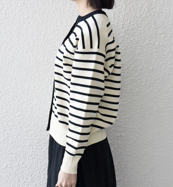 SHIPS any「《追加予約》SHIPS any:〈手洗い可能〉バイカラー スキッパー ニット カーディガン」|カーディガン|