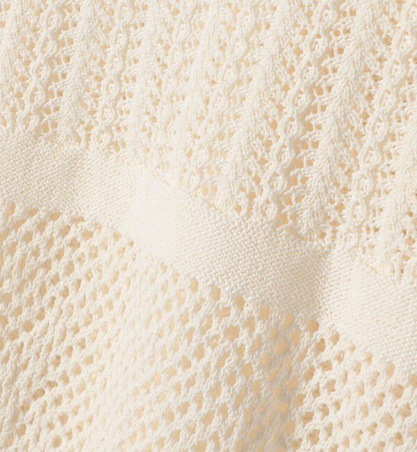 quaranciel「quaranciel:〈手洗い可能〉透かし編み スキッパー ニット プルオーバー」|ニット・セーター|