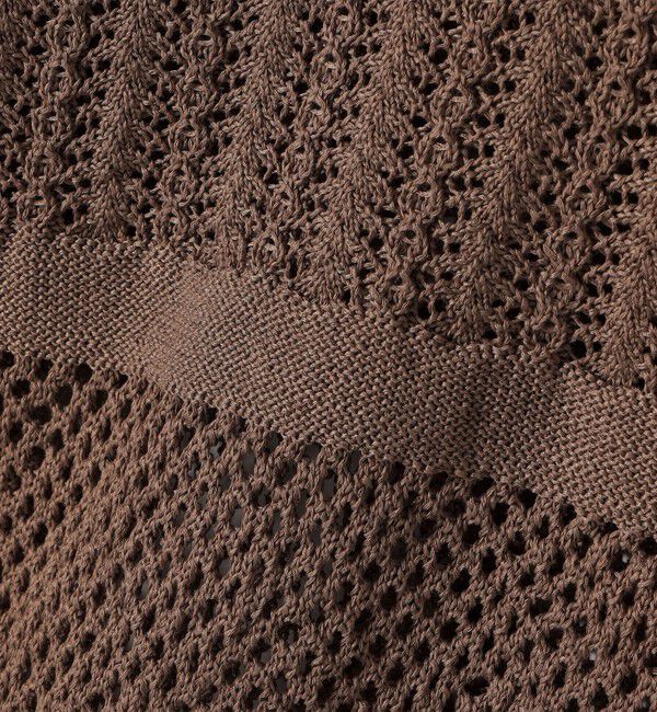 quaranciel「quaranciel:〈手洗い可能〉透かし編み スキッパー ニット プルオーバー」|ニット・セーター|