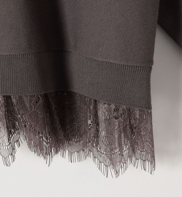 quaranciel「quaranciel:〈手洗い可能〉レースヘム ドルマン ニット プルオーバー」|ニット・セーター|