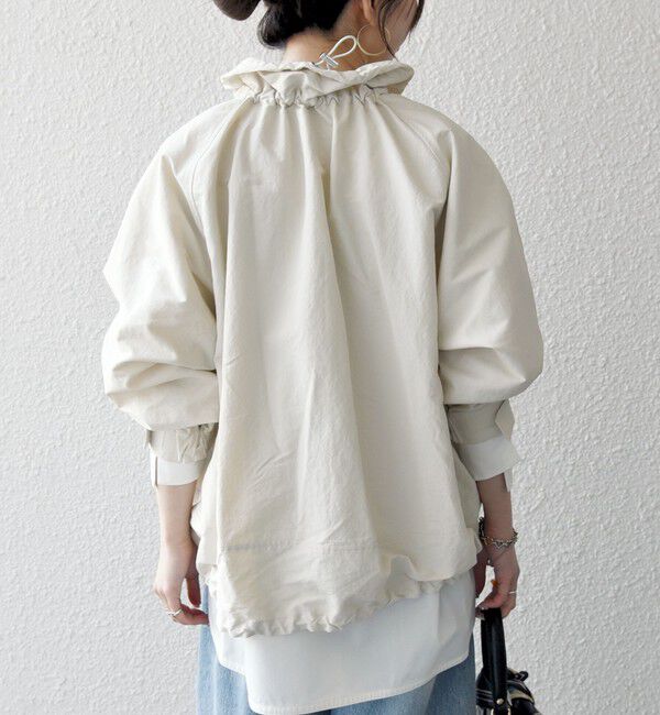 SHIPS any「SHIPS any:〈洗濯機可能〉ナイロン タスラン ギャザー スタンドカラー ブルゾン」|ブルゾン・スタジャン|