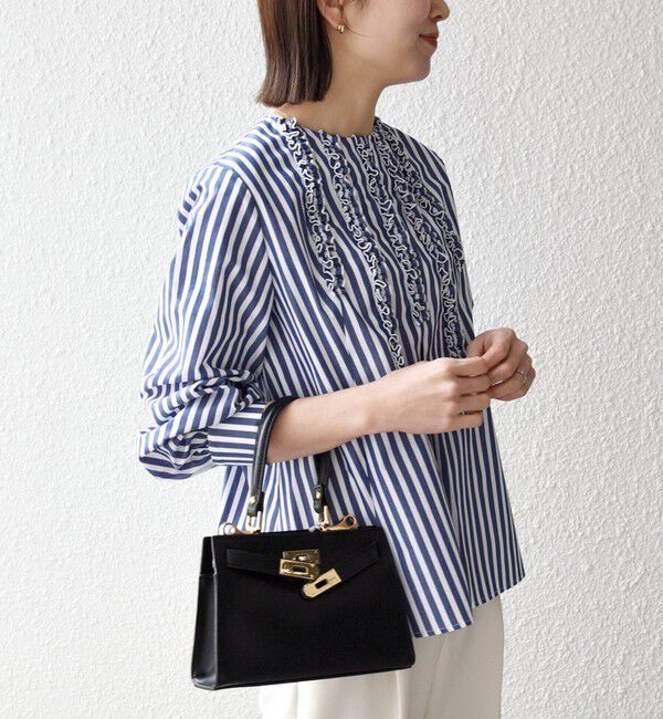 SHIPS any「SHIPS any:〈洗濯機可能〉REPREVE フリル クルーネック Aライン ブラウス」|シャツ・ブラウス|