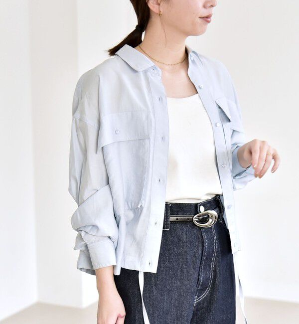 quaranciel「quaranciel:〈洗濯機可能〉ドロスト コンパクト ポケット レギュラー シャツ」|シャツ・ブラウス|