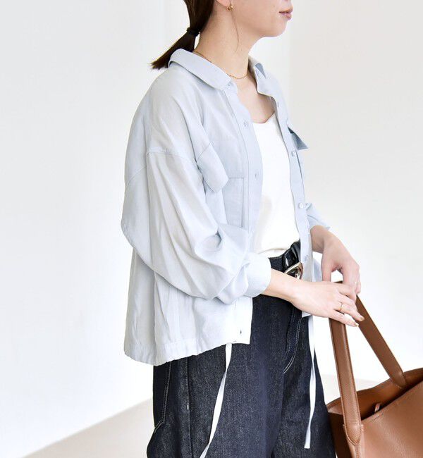 quaranciel「quaranciel:〈洗濯機可能〉ドロスト コンパクト ポケット レギュラー シャツ」|シャツ・ブラウス|