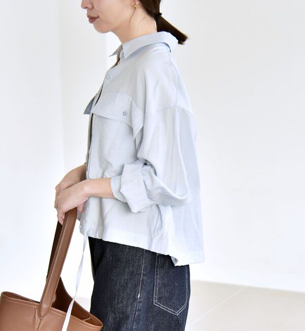 quaranciel「quaranciel:〈洗濯機可能〉ドロスト コンパクト ポケット レギュラー シャツ」|シャツ・ブラウス|