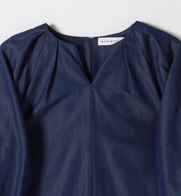 quaranciel「quaranciel:〈洗濯機可能〉ツイル スキッパー ボリューム ブラウス」|シャツ・ブラウス|