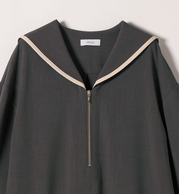 SHIPS any「SHIPS any:〈洗濯機可能〉セーラーカラー 配色 ジップ ワンピース」|ワンピース|