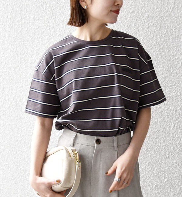 SHIPS any「SHIPS any:〈洗濯機可能〉マルチボーダー ワイド TEE」|Tシャツ・カットソー|