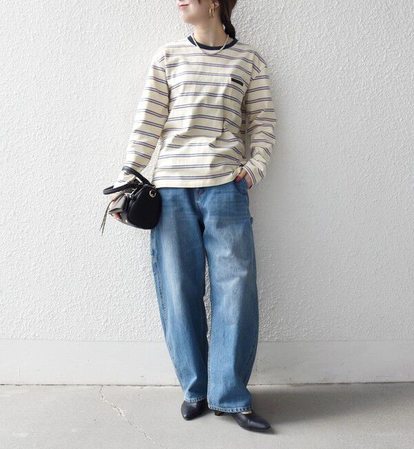 SHIPS any「SHIPS any:〈洗濯機可能〉マルチボーダー リンガー ロンTEE」|Tシャツ・カットソー|