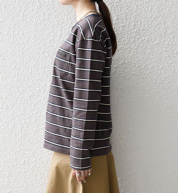 SHIPS any「SHIPS any:〈洗濯機可能〉マルチボーダー リンガー ロンTEE」|Tシャツ・カットソー|