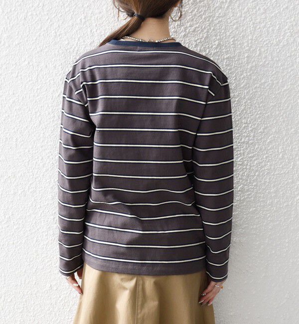 SHIPS any「SHIPS any:〈洗濯機可能〉マルチボーダー リンガー ロンTEE」|Tシャツ・カットソー|