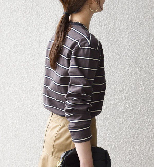 SHIPS any「SHIPS any:〈洗濯機可能〉マルチボーダー リンガー ロンTEE」|Tシャツ・カットソー|