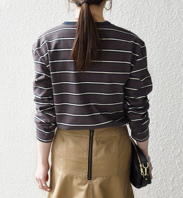 SHIPS any「SHIPS any:〈洗濯機可能〉マルチボーダー リンガー ロンTEE」|Tシャツ・カットソー|