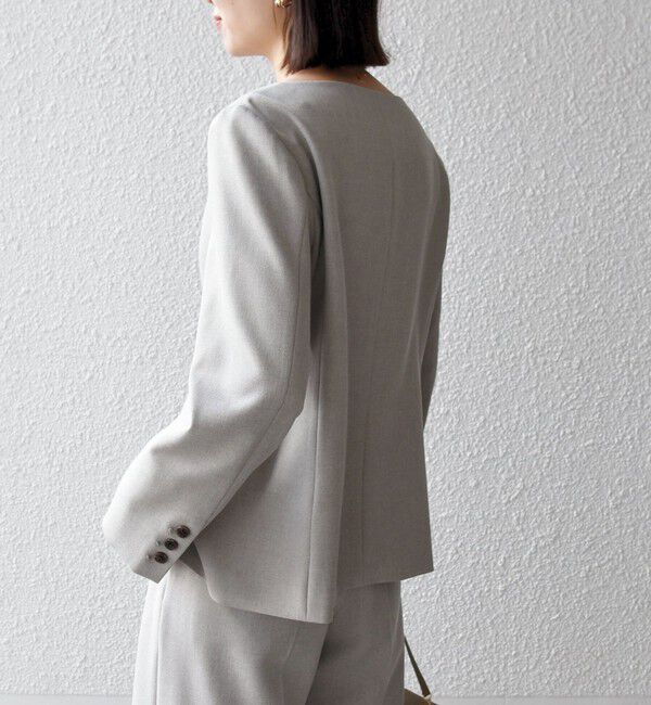 SHIPS any「SHIPS any:〈洗濯機可能〉シャーク ノーカラー ジャケット」|ノーカラージャケット|