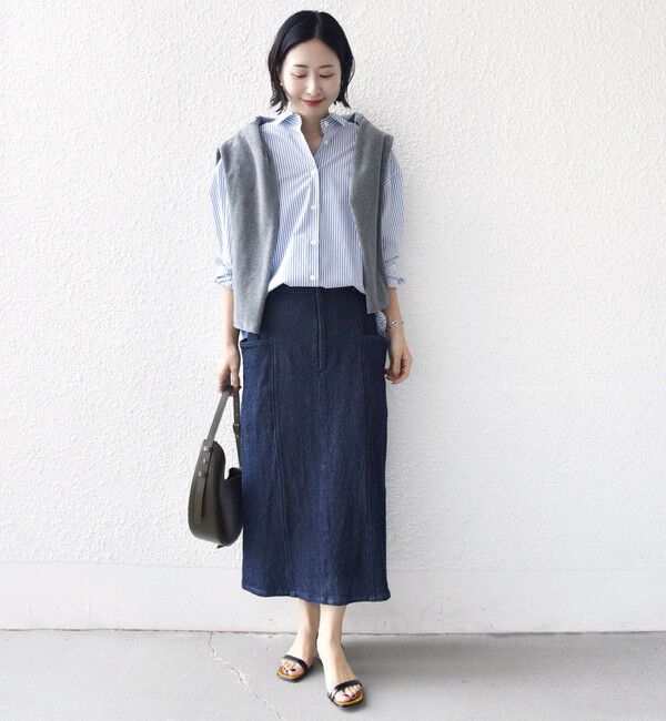 SHIPS for women「〈手洗い可能〉ルーズ デニム サイド ポケット スカート」|スカート|