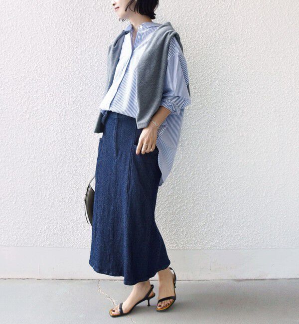 SHIPS for women「〈手洗い可能〉ルーズ デニム サイド ポケット スカート」|スカート|