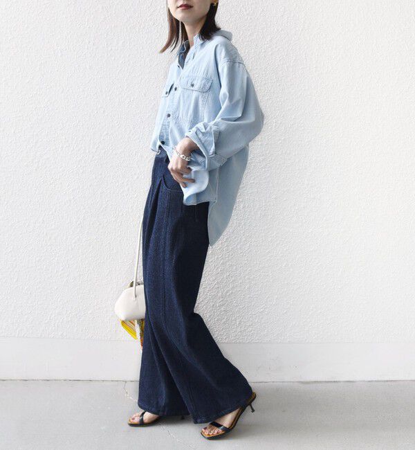 SHIPS for women「〈手洗い可能〉ルーズ デニム ポケット デザイン パンツ」|デニム|