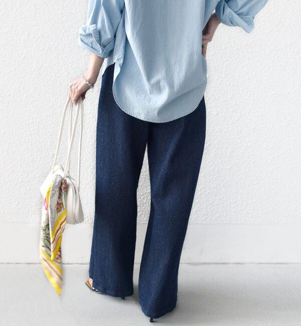 SHIPS for women「〈手洗い可能〉ルーズ デニム ポケット デザイン パンツ」|デニム|