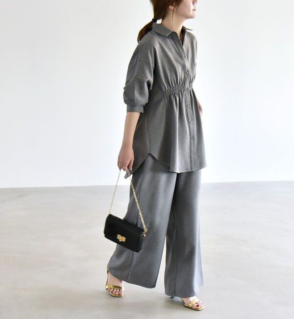 quaranciel「quaranciel:〈洗濯機可能〉ギャザー シャツ & イージー パンツ セットアップ」|その他|