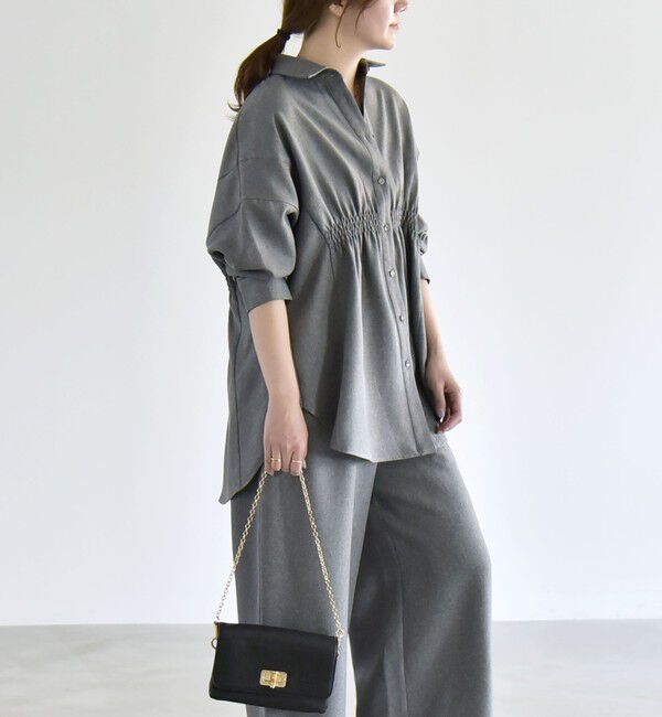 quaranciel「quaranciel:〈洗濯機可能〉ギャザー シャツ & イージー パンツ セットアップ」|その他|