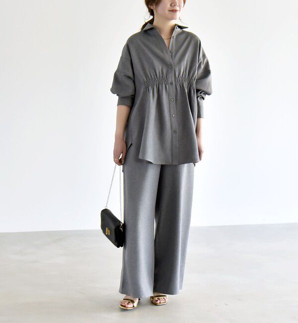 quaranciel「quaranciel:〈洗濯機可能〉ギャザー シャツ & イージー パンツ セットアップ」|その他|