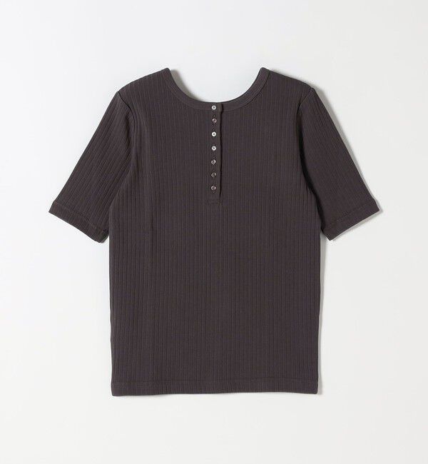 quaranciel「quaranciel:〈洗濯機可能〉テレコ リブ クルー ヘンリー 2way ハーフスリーブ TEE」|Tシャツ・カットソー|