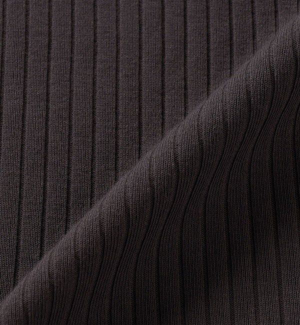 quaranciel「quaranciel:〈洗濯機可能〉テレコ リブ クルー ヘンリー 2way ハーフスリーブ TEE」|Tシャツ・カットソー|