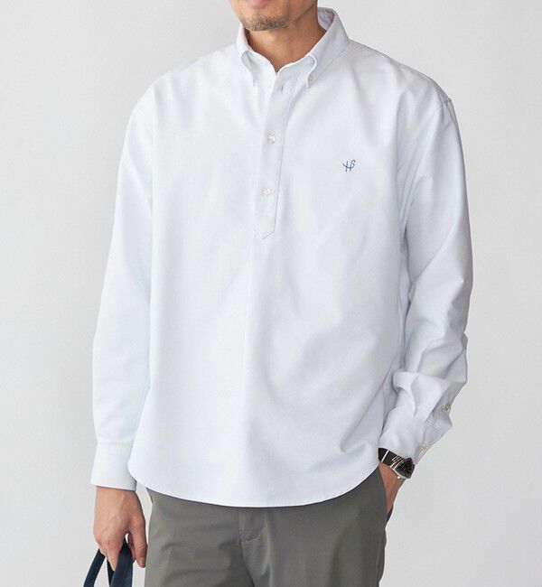 SHIPS「【WEB限定】SHIPS: 防シワ・吸水速乾 Drymix(R) プルオーバー ボダンダウン シャツ」|シャツ・ブラウス|ホワイト