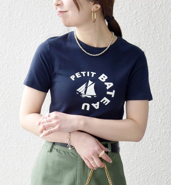 SHIPS any「【SHIPS any別注】PETIT BATEAU: ロゴ プリント コンパクト TEE 26SS」|Tシャツ・カットソー|