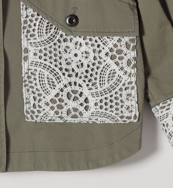 SHIPS any「SHIPS any:〈洗濯機可能〉コットン レース 切替 ミリタリー ジャケット ブルゾン」|ブルゾン・スタジャン|