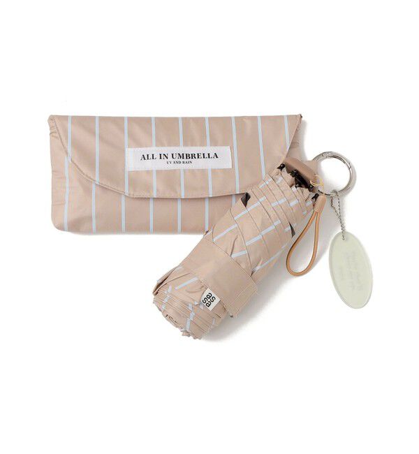 SHIPS Colors 「assa:ALL IN UMBRELLA ポーチ付き 折り畳み傘(晴雨兼用・親骨50cm)◇」|傘|ベージュ