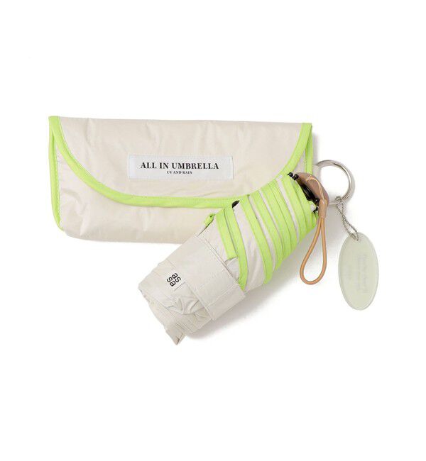 SHIPS Colors 「assa:ALL IN UMBRELLA ポーチ付き 折り畳み傘(晴雨兼用・親骨50cm)◇」|傘|ライトグリーン
