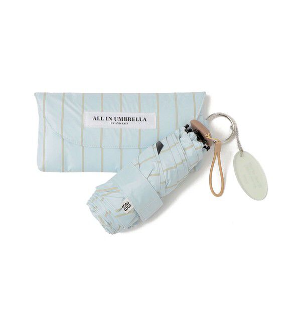SHIPS Colors 「assa:ALL IN UMBRELLA ポーチ付き 折り畳み傘(晴雨兼用・親骨50cm)◇」|傘|ライトブルー