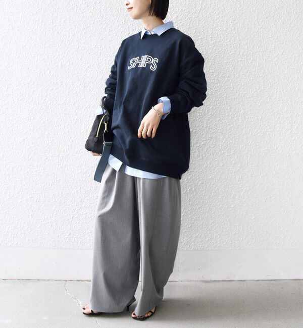 SHIPS for women「【WEB限定】SHIPS ラウンド ロゴ 刺繍 スウェット」|スウェット・ジャージ|