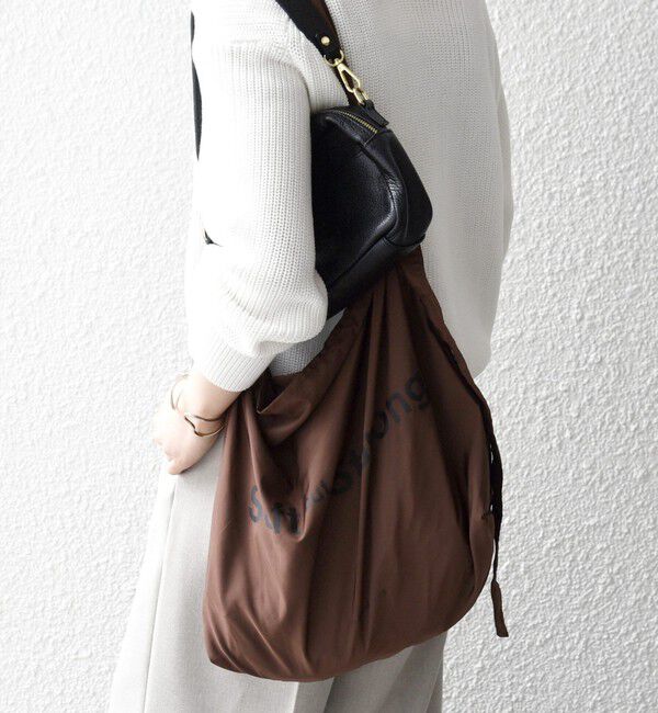 SHIPS any「SHIPS any:〈撥水加工/手洗い可能〉A4 ワンショルダー エコバッグ」|エコバッグ|ブラウン